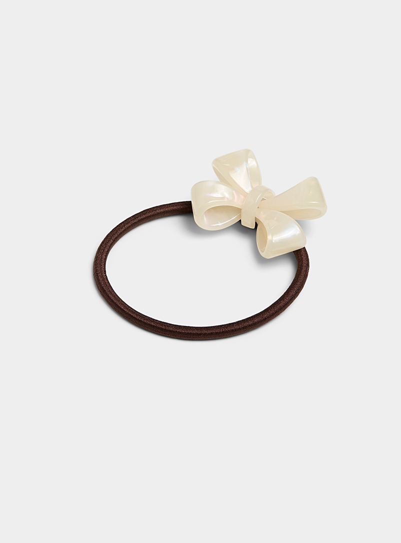 Simons Ivory White Rigid bow elastic for women
