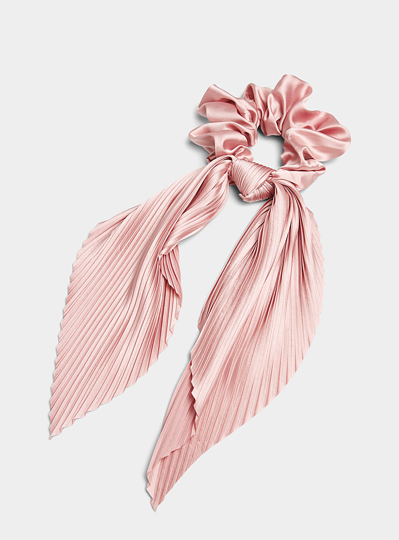Simons Dusky Pink Pleated scarf scrunchie for women