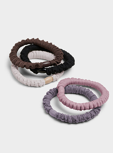 Oval-bead insert pleated elastics Set of 5