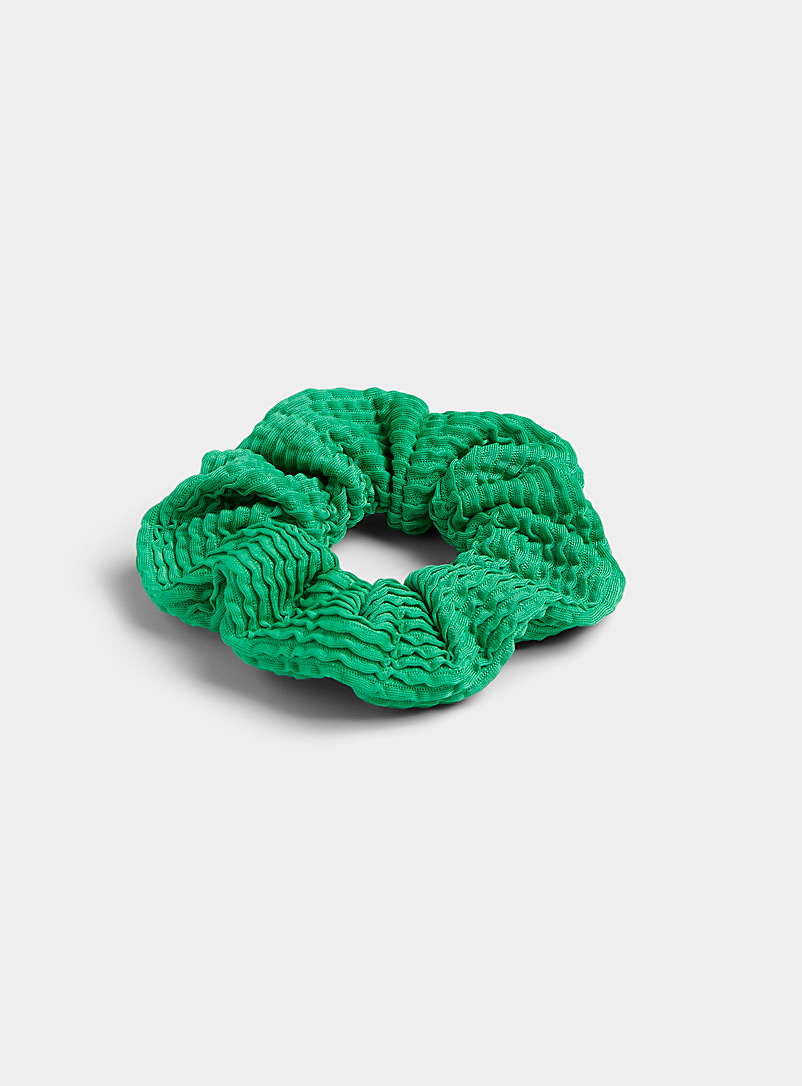 Simons Pine/Bottle Green Ruffled scrunchie for women
