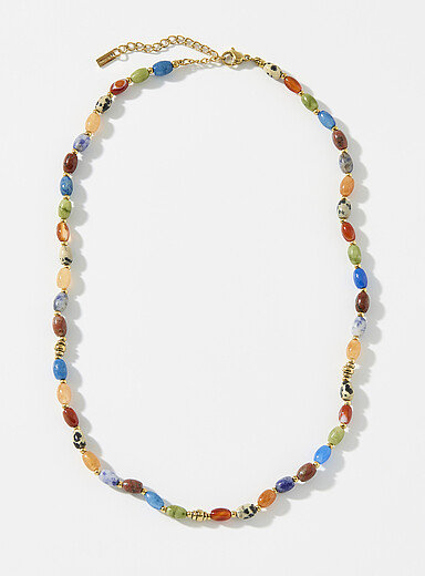 Multicoloured stone necklace