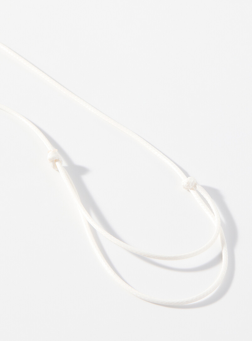 Simons Off White Oval pendant wrap cord choker for women