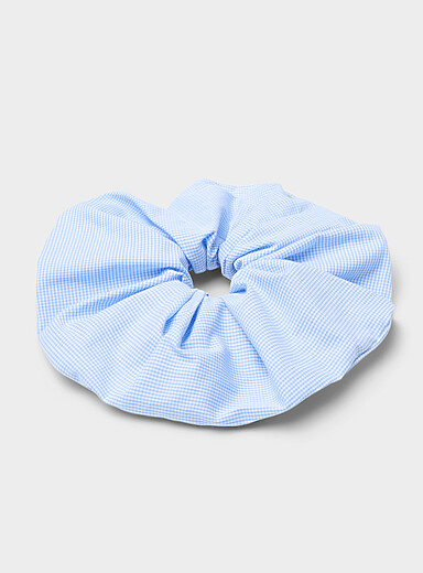 Large gingham mini-check scrunchie