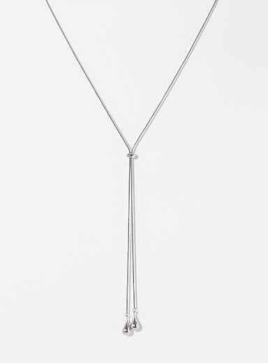 Teardrop pendant slider necklace