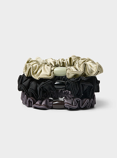 Small colourful satin scrunchies Set of 3