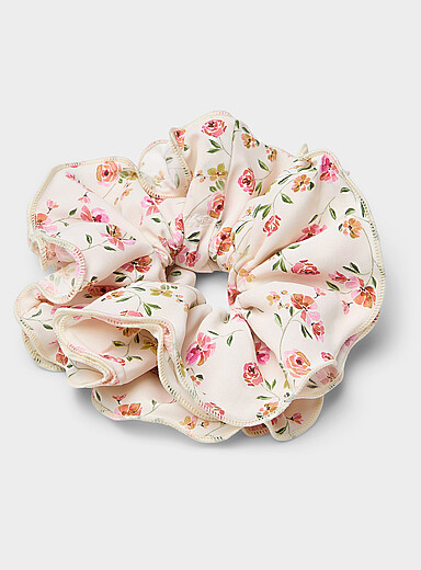 Floral ruffled large scrunchie