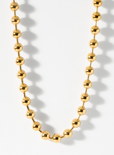 Metallic bead necklace | Simons | | Simons