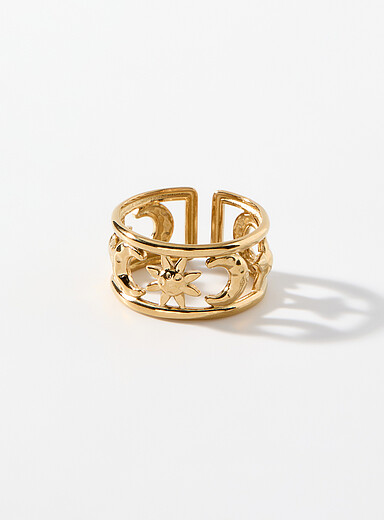 La bague ouverte soleil lune