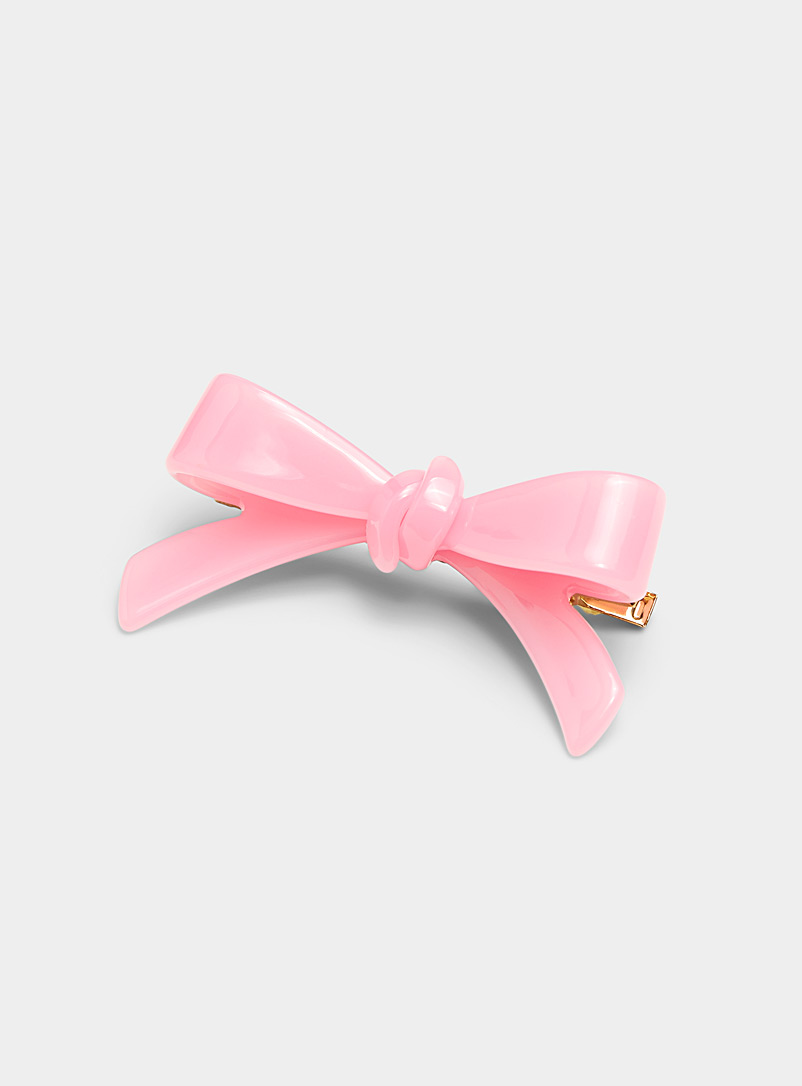 Simons Pink Rigid bow clip for women