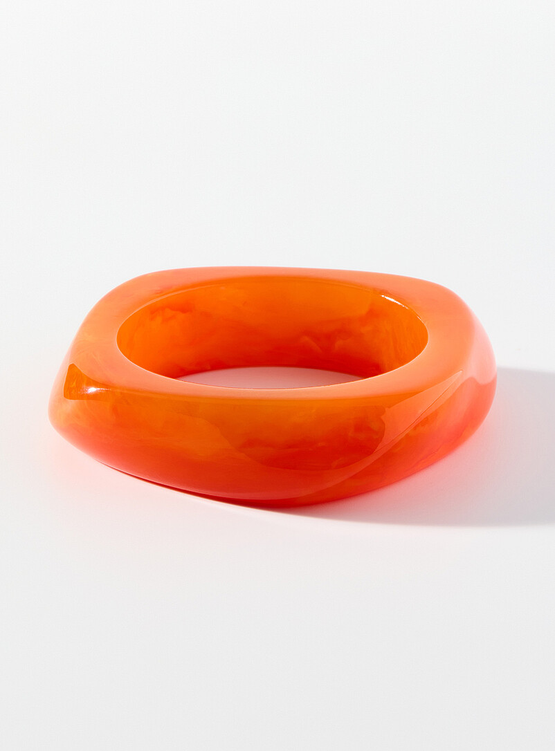 Simons: Le bracelet jonc asym&eacute;trique Rose pour femme
