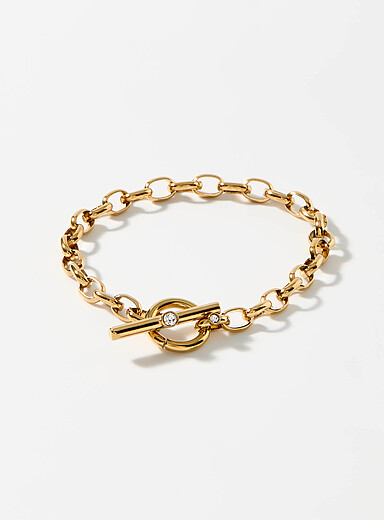 Le bracelet fermoir T petit zircon