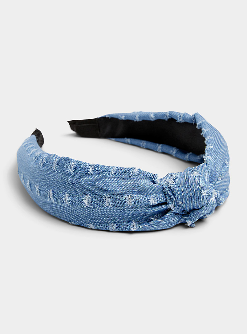 Simons Blue Denim knotted headband for women