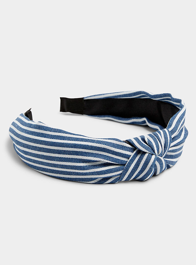 Simons Slate Blue Denim knotted headband for women
