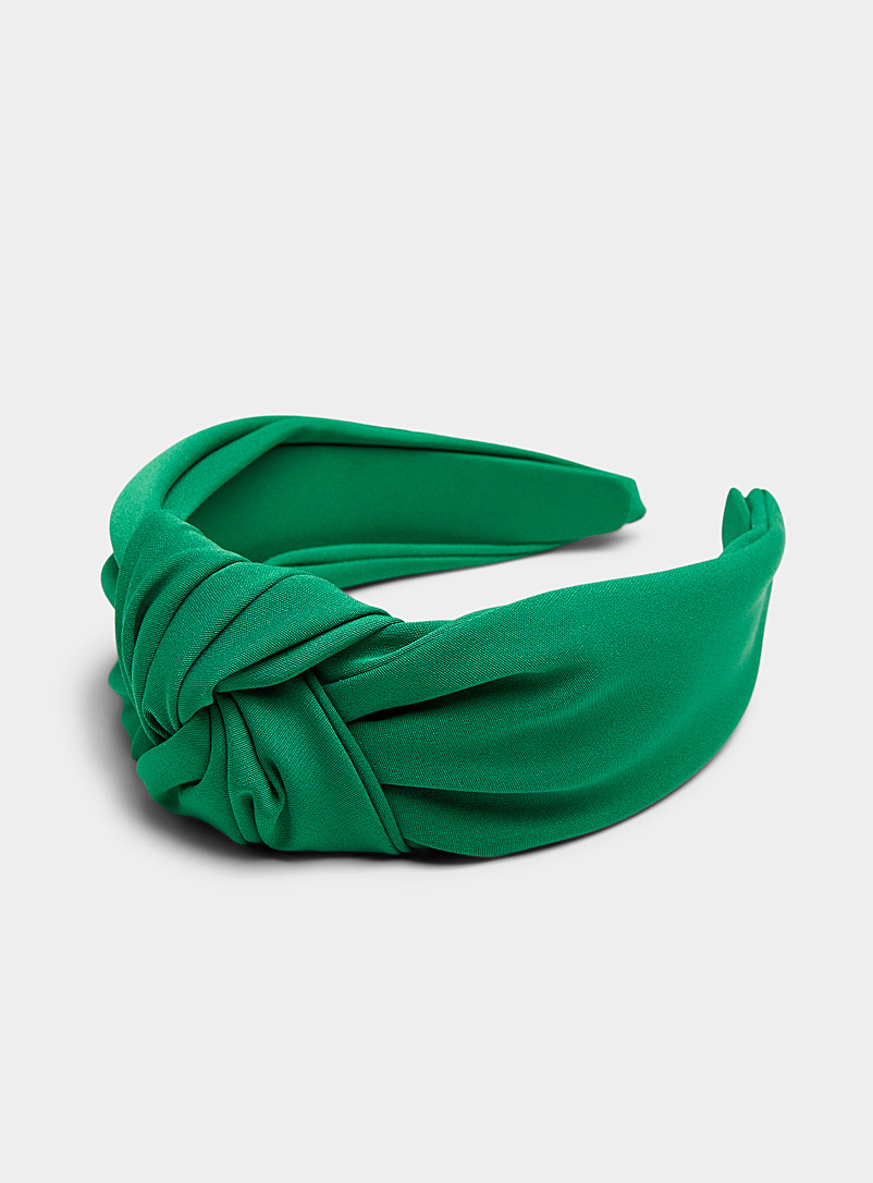 Simons Kelly Green Oversized knot headband for women