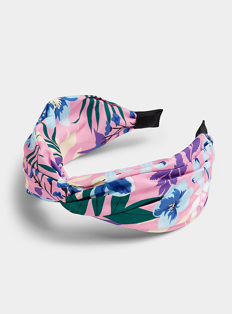 Simons Pink Summer pattern knotted headband for women