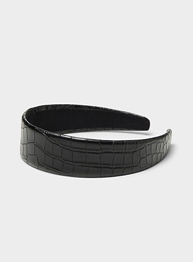 Le large serre-t&ecirc;te effet cuir croco