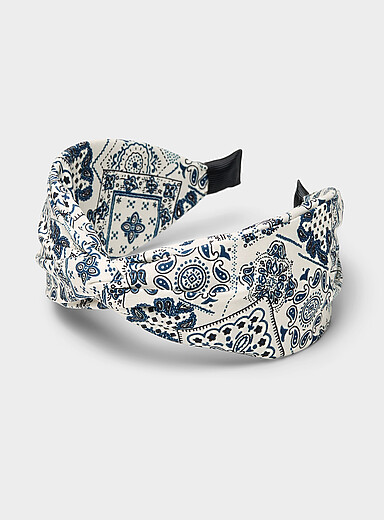Le serre-t&ecirc;te nou&eacute; motif paisley