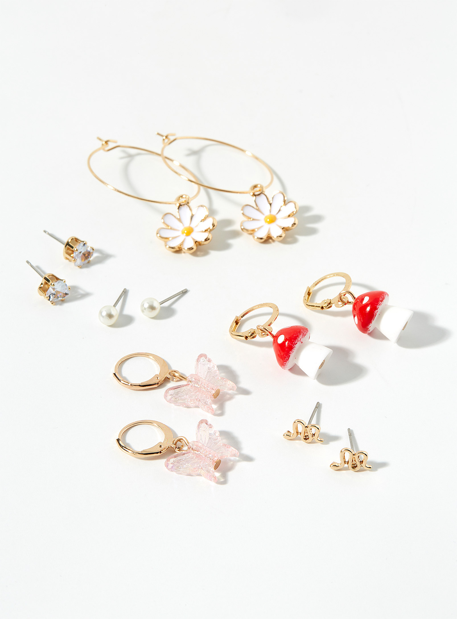 Simons - Women's Enchanted garden earrings Set of 6