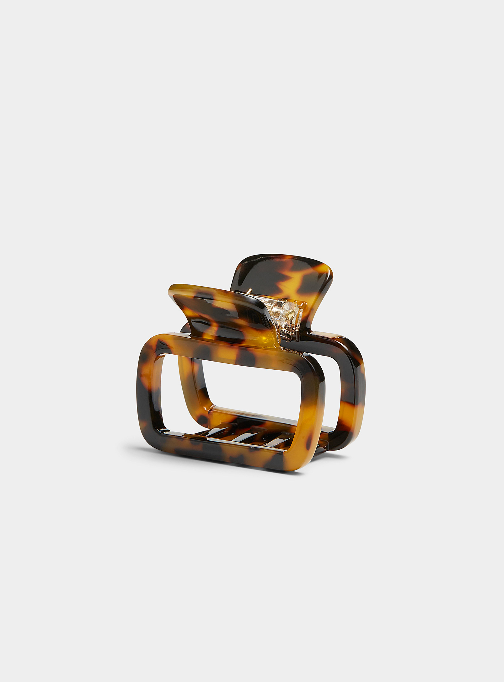 Simon's Small Flecked Rectangular Clip In Brown