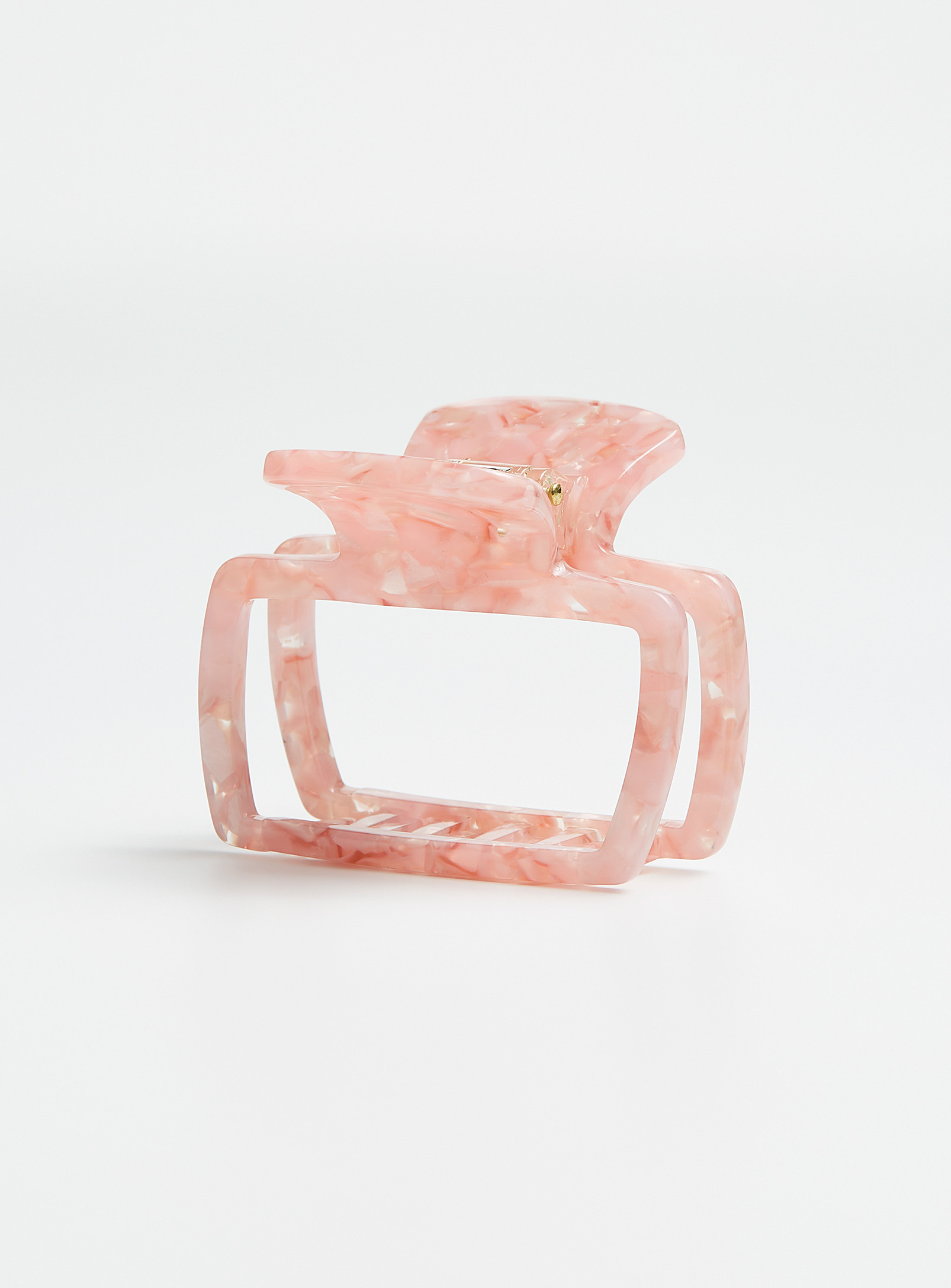 Simon's Rectangular Silhouette Openwork Clip In Pink