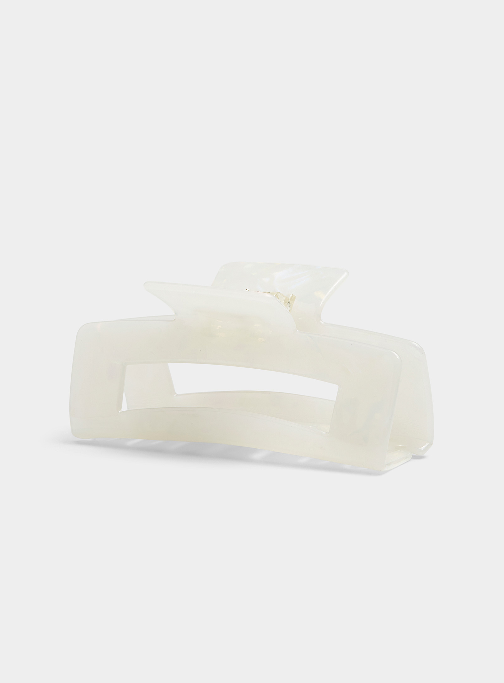 Simon's Large Rectangular Clip In Off White