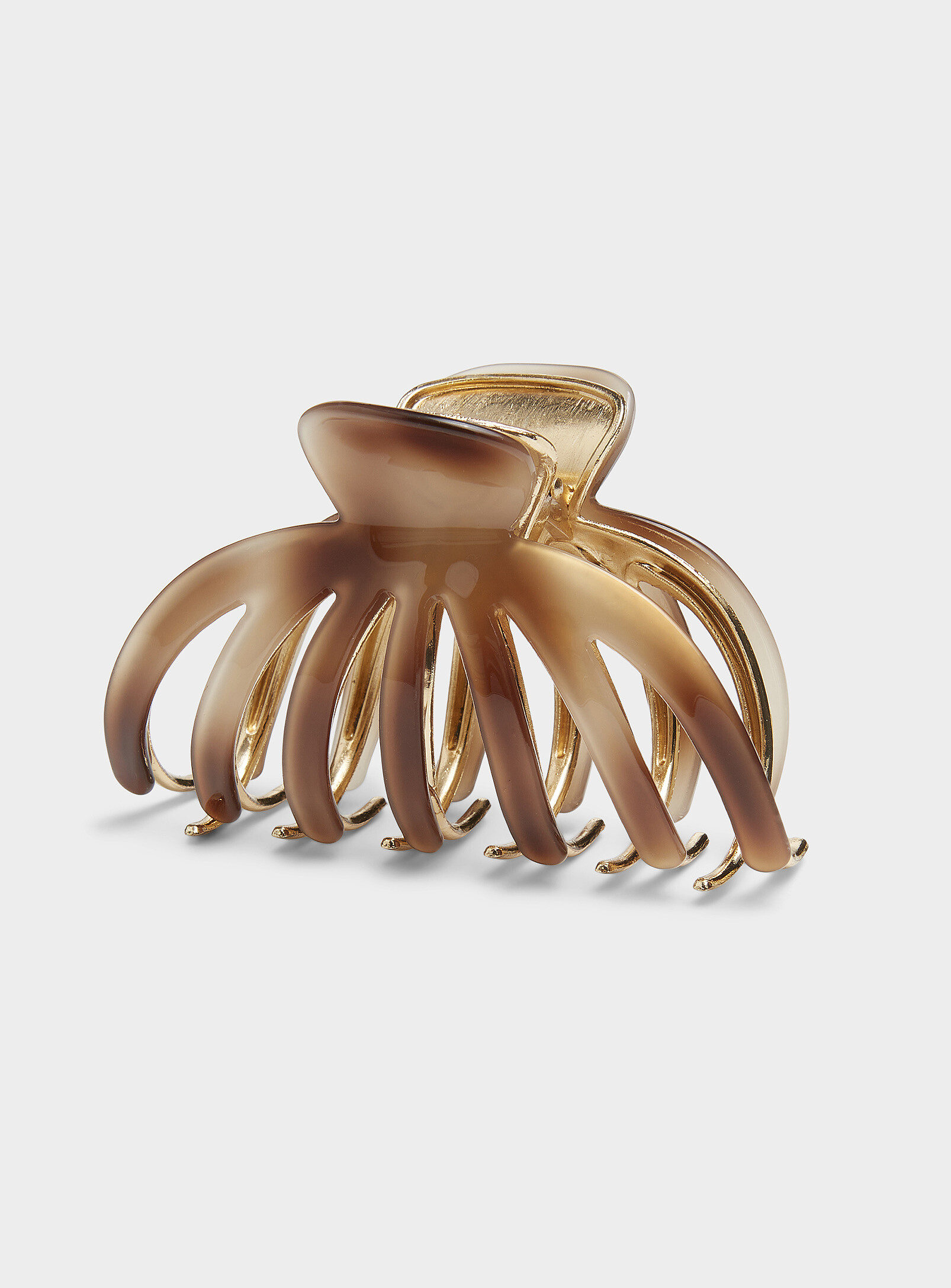Simon's Rounded Clip In Patterned Ecru