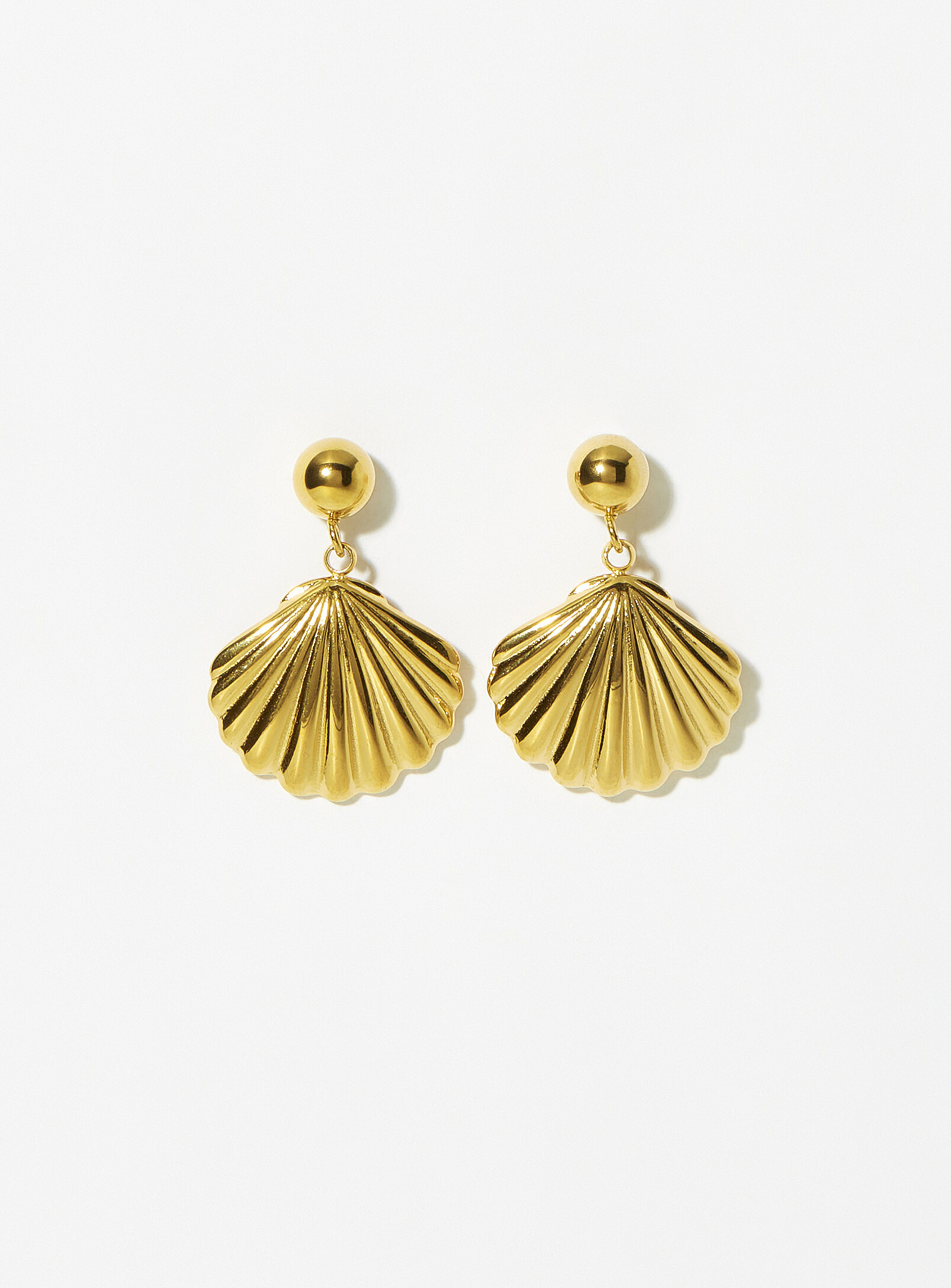 Simon's Golden Shell Earrings In Assorted