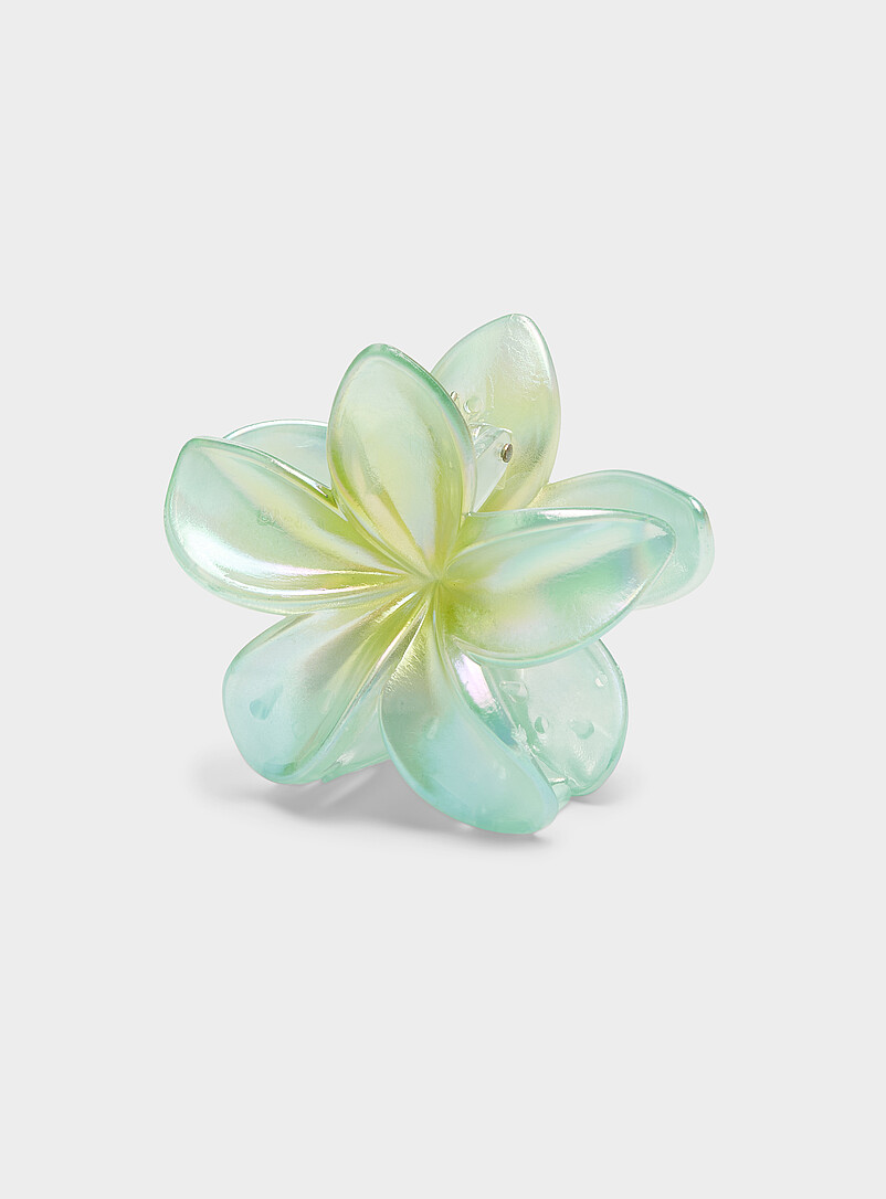 Large Iridescent Hawaiian Flower Clip