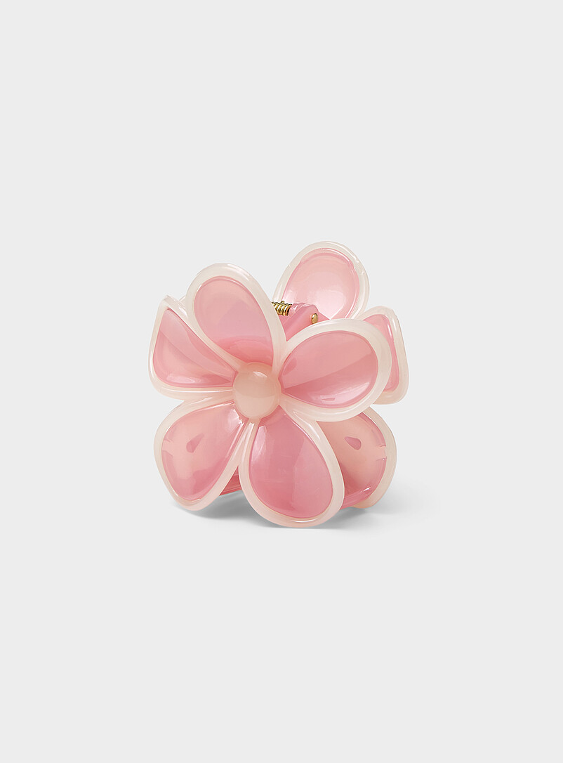 Large Contrast Trim Pastel Flower Clip
