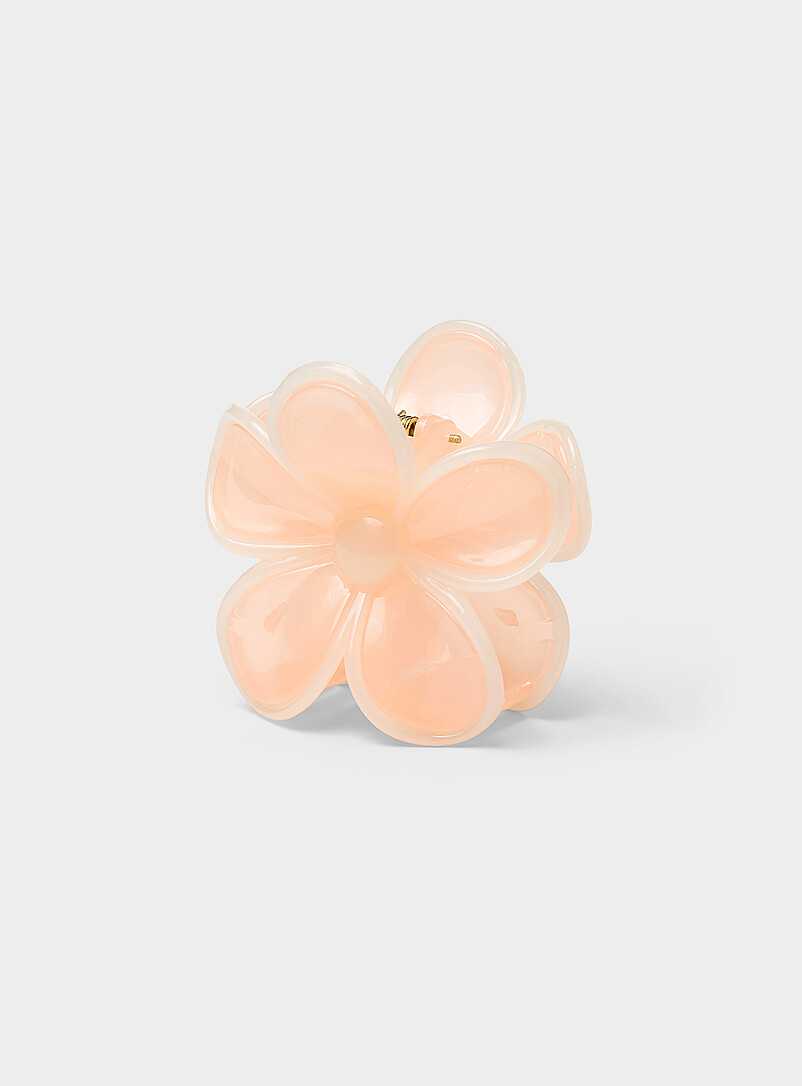 Large Contrast Trim Pastel Flower Clip