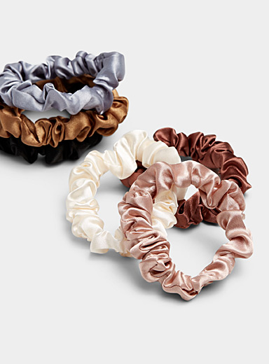 Neutral satiny scrunchies Set of 6 product image 2