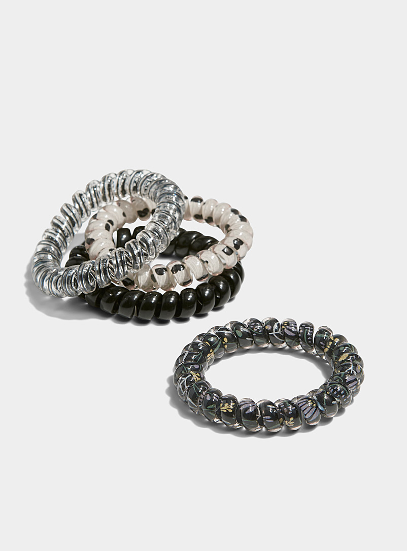 Mixed pattern phone cord hair ties Set of 4 product image (primary)