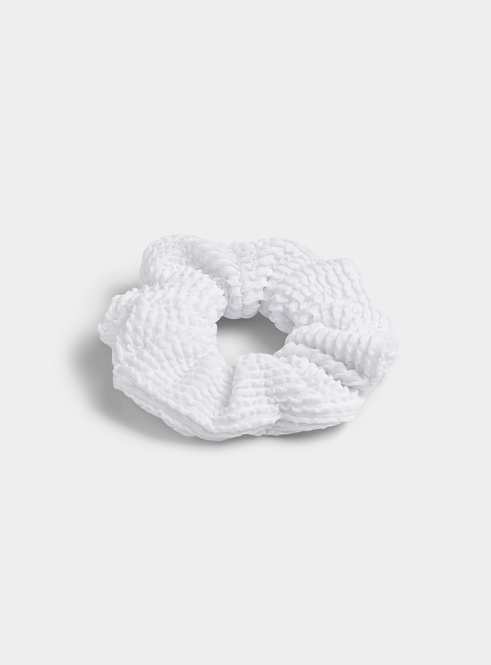 Simon's Ruffled Scrunchie In White