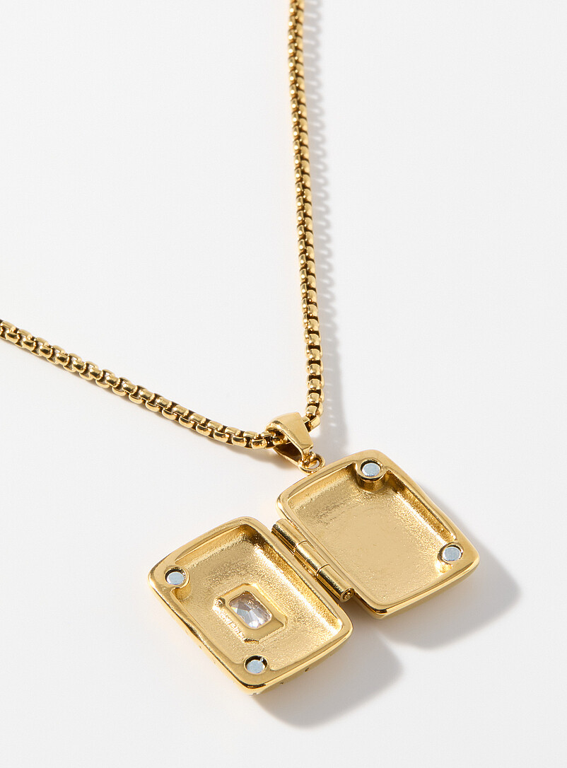 Stone rectangular medallion chain product image 2