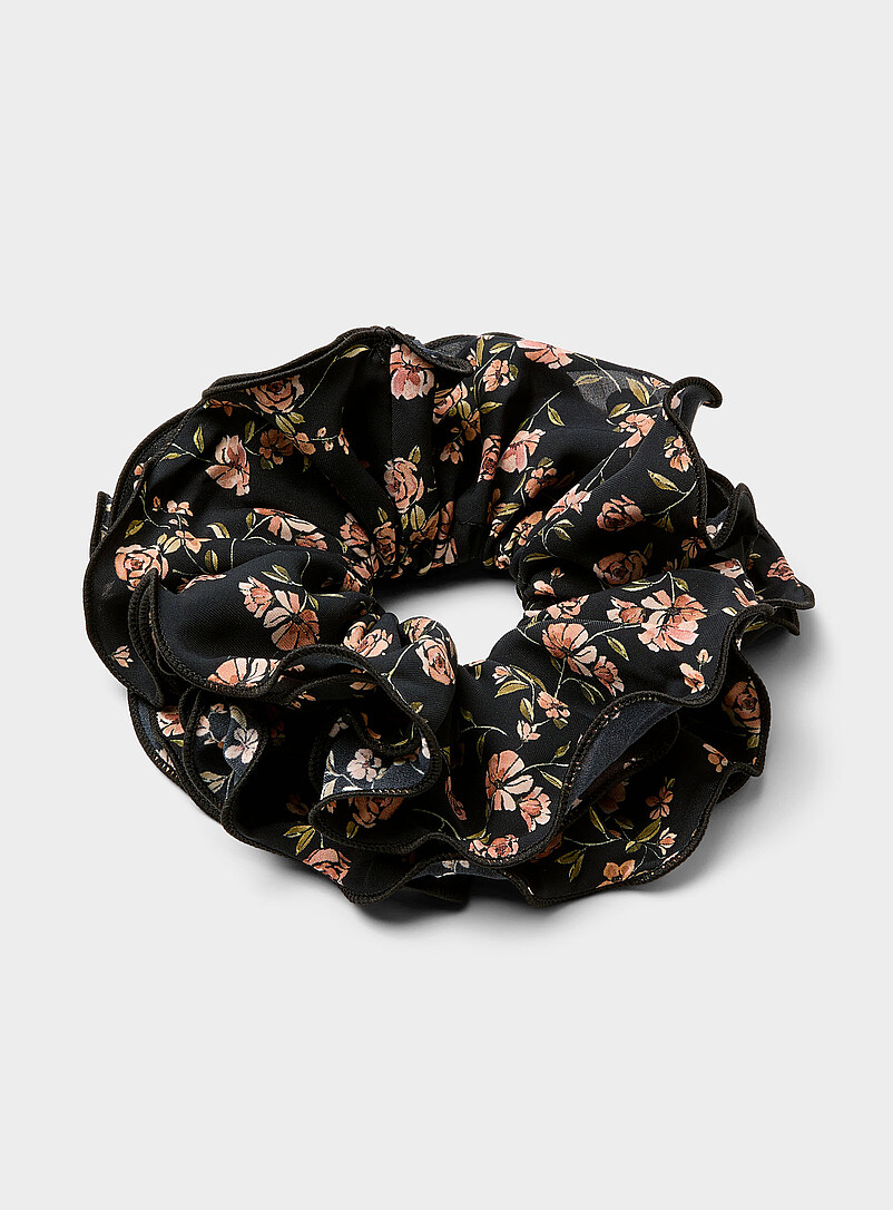 Floral ruffled large scrunchie product image (primary)