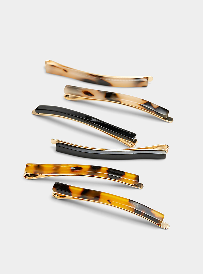 Marbled barrettes Set of 6 product image (primary)