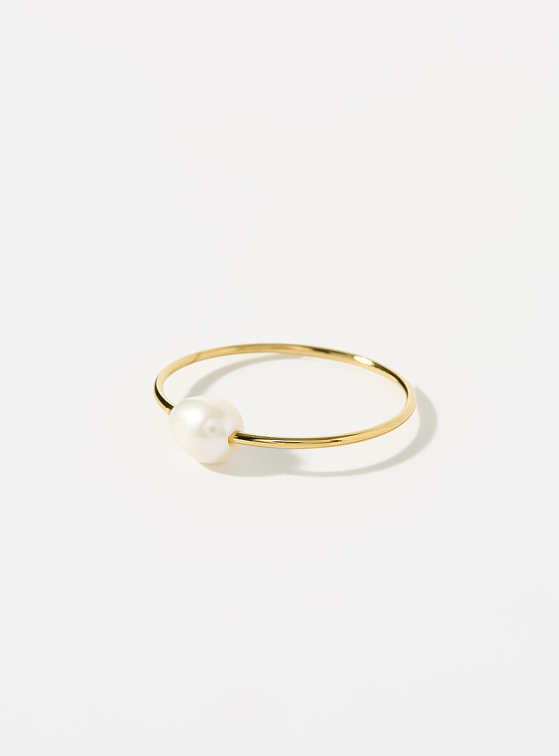 Pearly bead thin ring product image (primary)