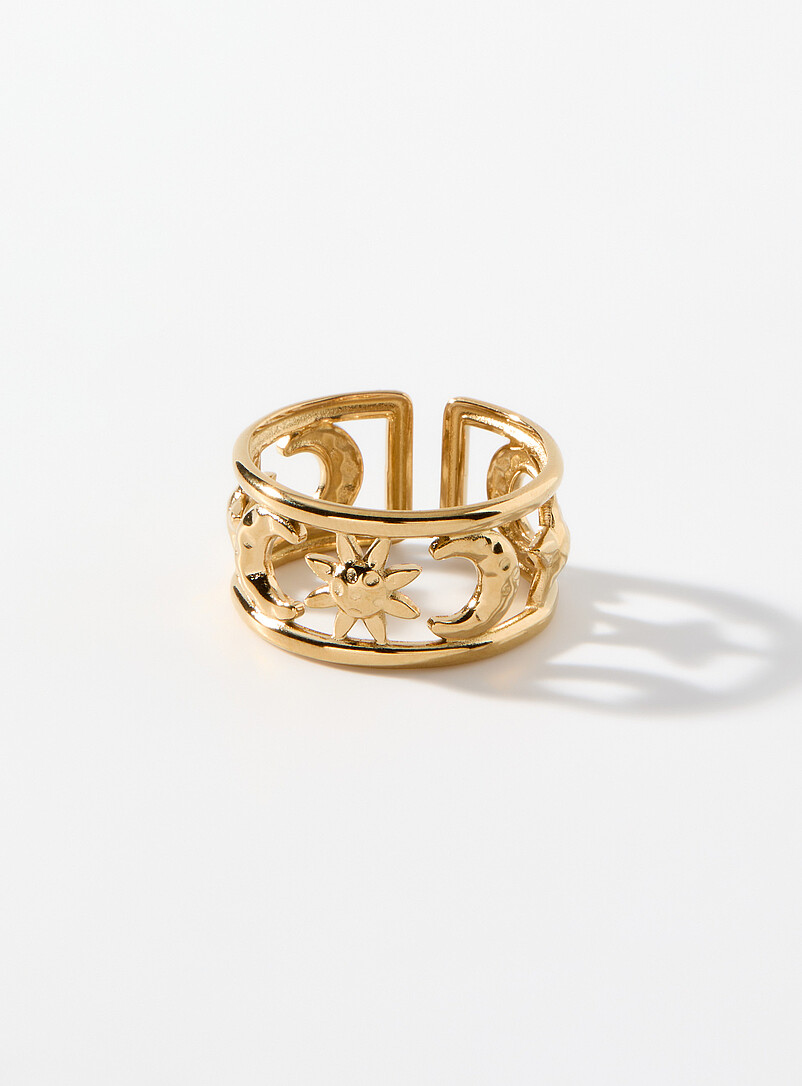 Sun moon open ring product image (primary)
