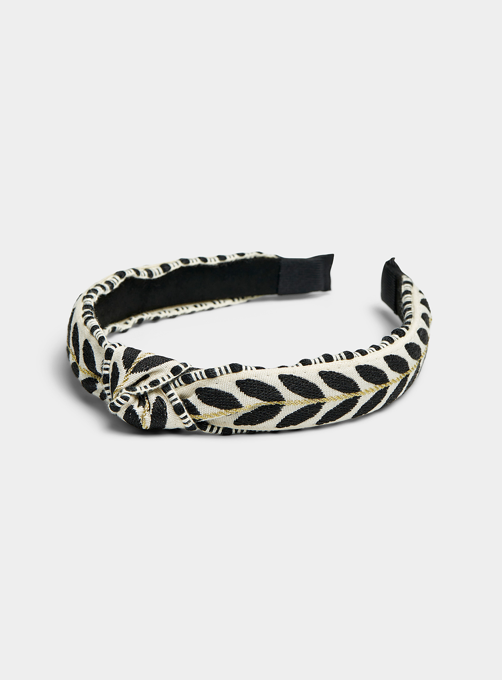 Simons - Women's Contrast leaf knotted headband