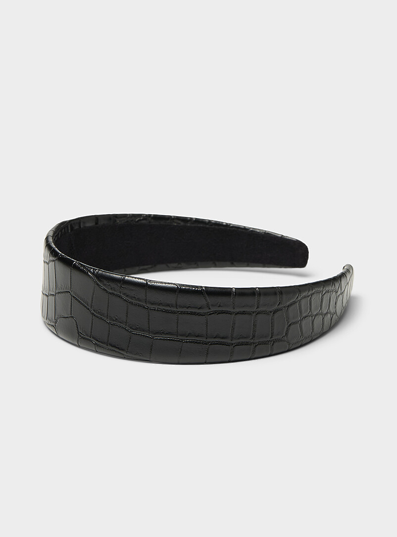 Croc faux-leather wide headband product image (primary)
