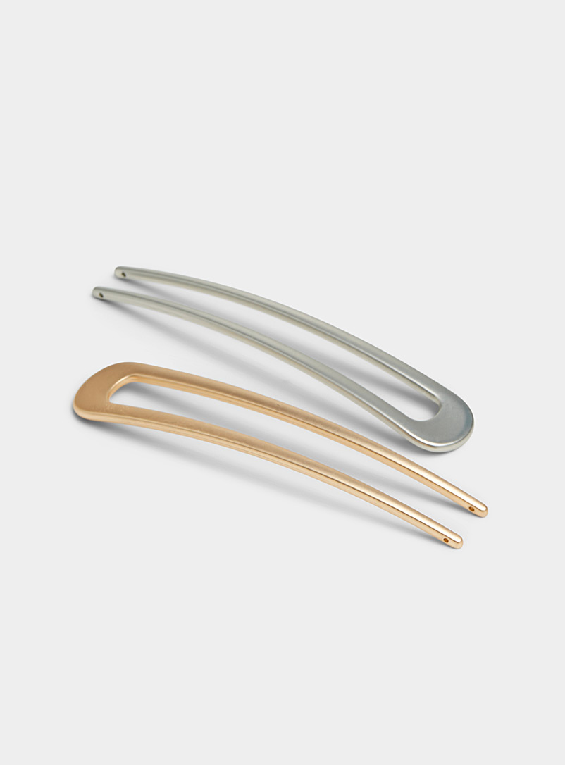 Metallic Hair Pins Set Of 2