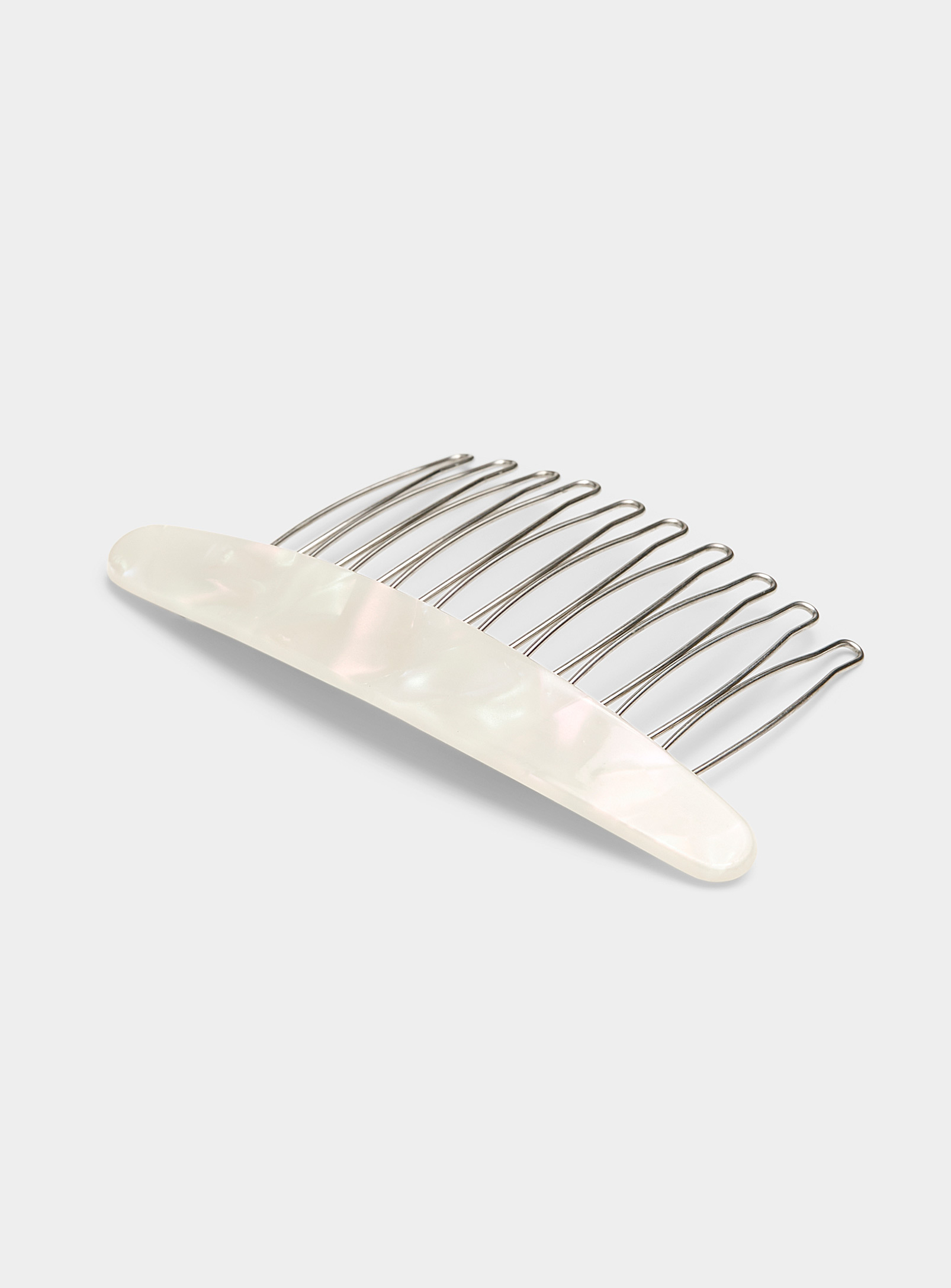 Simon's Chic Pattern Comb In Ivory White