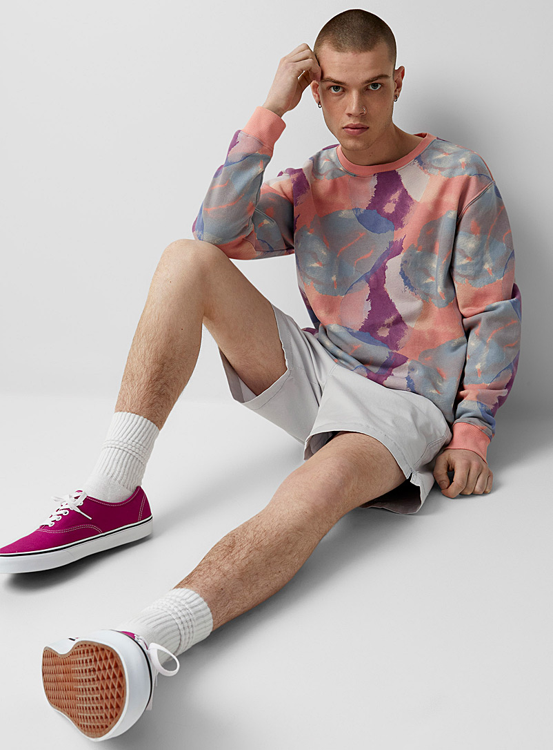 Banks Journal Dusky Pink Abstract watercolor sweatshirt for men