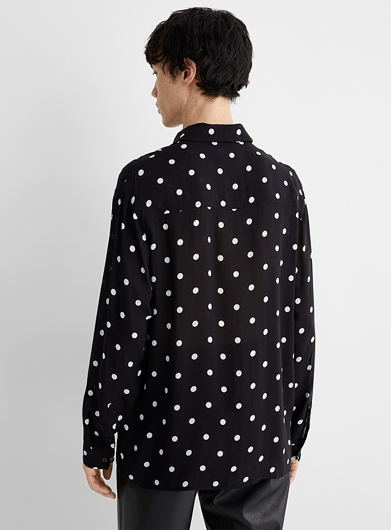 Other Black Monochrome dot fluid shirt for men