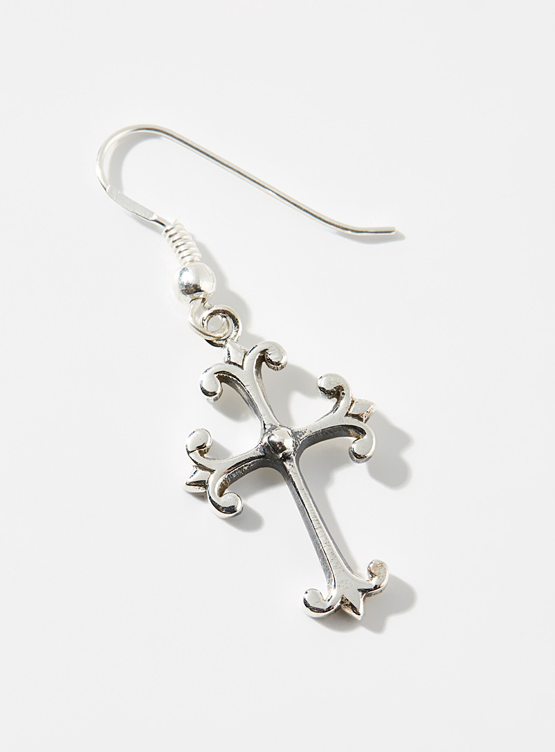 Other Silver Cross earring for men