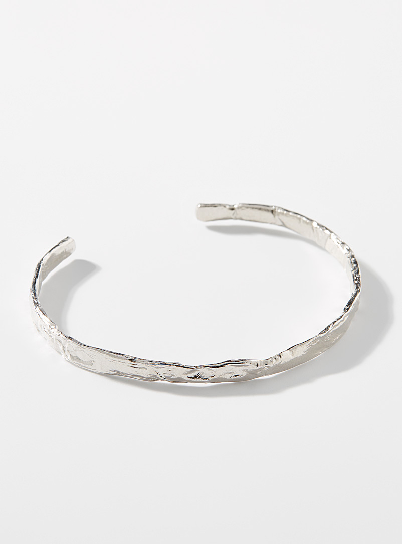 Other Silver Crushed cuff bracelet for men