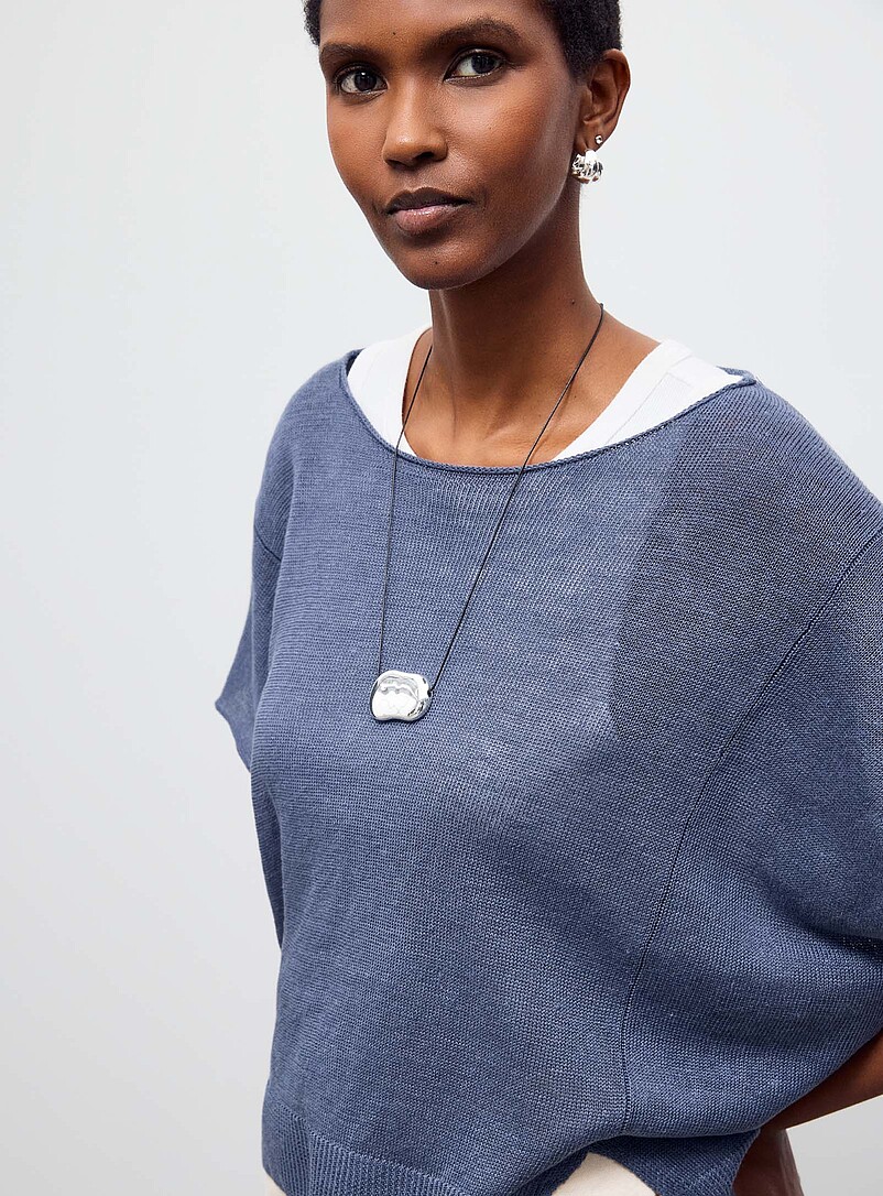 Kimmy pure linen cap-sleeve sweater product image 2