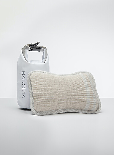 Memory foam and merino wool travel pillow