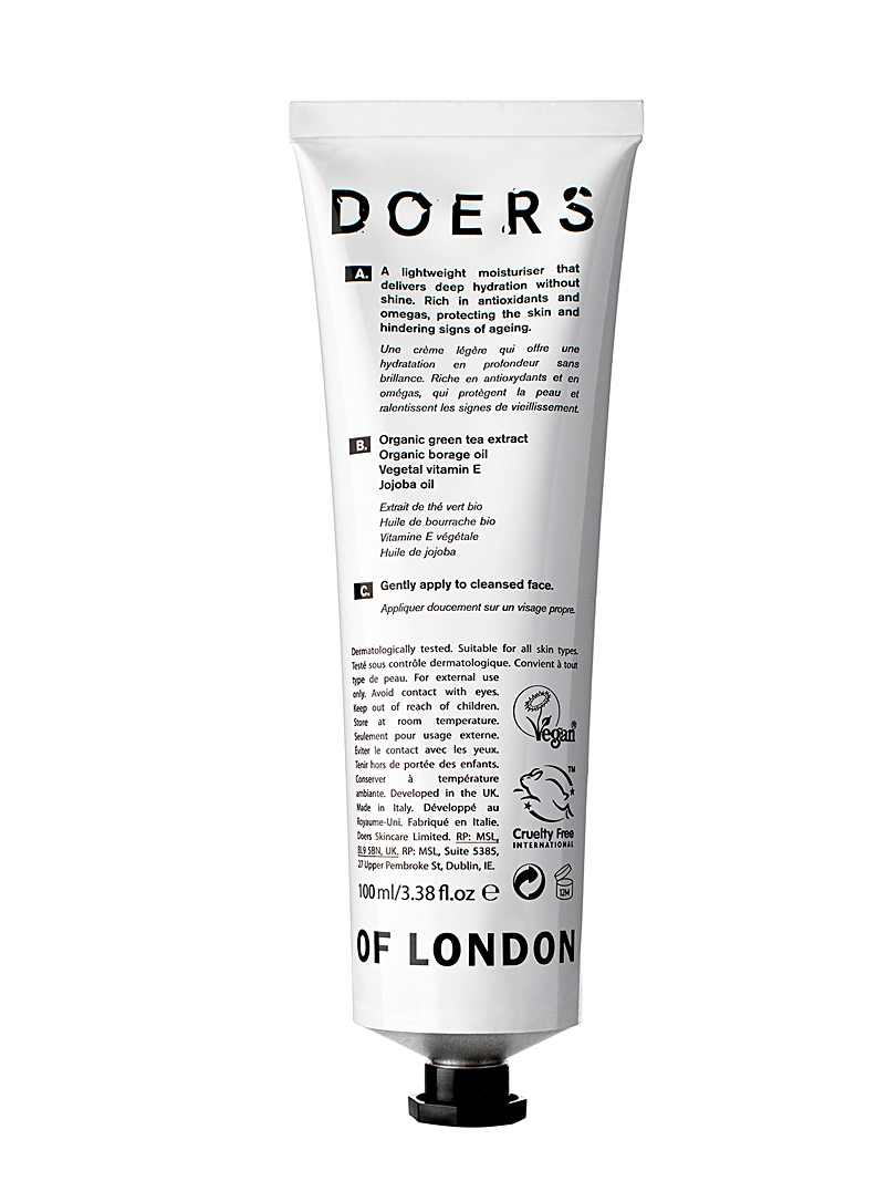 Doers of London: La crème hydratante pour le visage Daily Grind Blanc pour homme