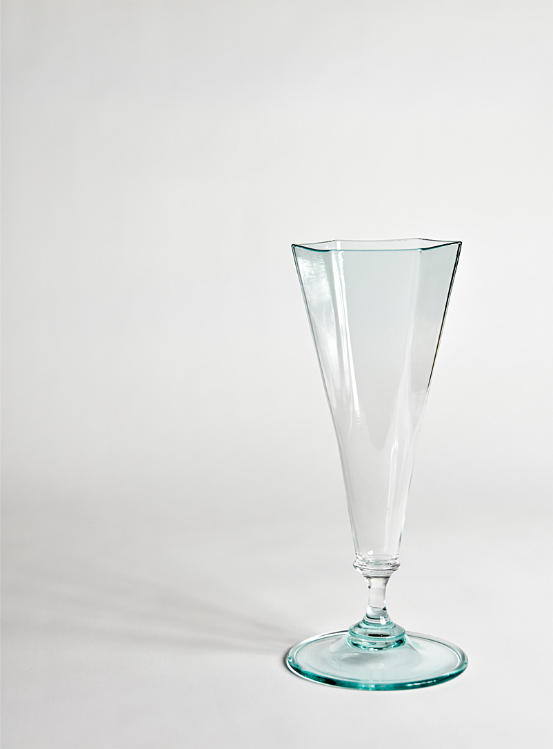 Charlie Larouche VERRE Green Faceted champagne glass